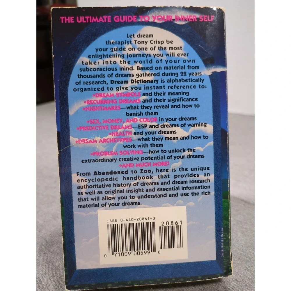 Dream Dictionary Guide To Dreams & Sleep Experiences Tony Crisp VTG 1991 Dell PB